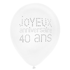 8 ballons joyeux anniversaire multi-color - contenants à dragées pas cher
